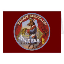Étiquette de tabac d'oreille de mule cartes de vœux