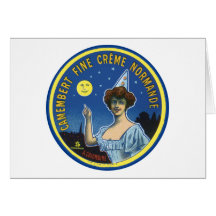 Étiquette fin de Normandie de crème de camembert Cartes De Vœux