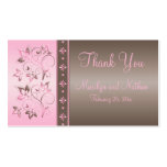 Étiquette florale de faveur de mariage de moka et  carte de visite