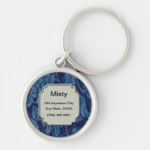 Étiquette florale gracieuse bleue personnalisée d' porte-clés