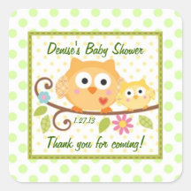 Étiquette mignon de baby shower de hiboux autocollants