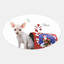 Étiquette mignonne de cadeau de chien de Noël Autocollants