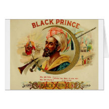 Étiquette noir de boîte à cigares de prince    (L2 Carte De Vœux