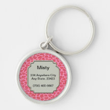Étiquette rose personnalisée d'identification d'an porte-clef
