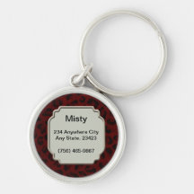 Étiquette rouge personnalisée d'identification d'a porte-clefs