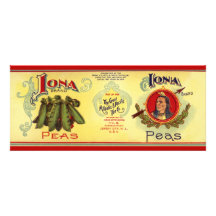 Étiquette végétal vintage pour des pois de marque  invitations personnalisées