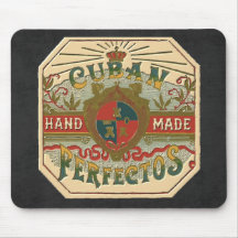 Étiquette vintage d'annonce de cigare : Cubain Per Tapis De Souris