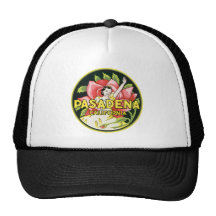 Étiquette vintage de bagage de Pasadena la Califor Casquettes De Camionneur