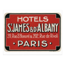 Étiquette vintage de bagage de voyage de Paris Cartes Postales