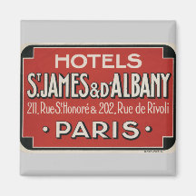 Étiquette vintage de bagage de voyage de Paris Aimants Pour Réfrigérateur
