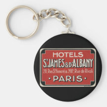 Étiquette vintage de bagage de voyage de Paris Porte-clef