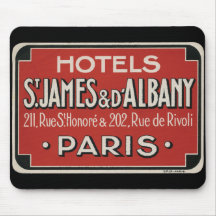 Étiquette vintage de bagage de voyage de Paris Tapis De Souris
