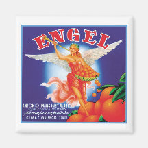 Étiquette vintage de caisse de fruit d'Engel Aimant Pour Réfrigérateur