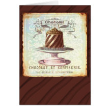 Étiquette vintage de Chocolat et de Confiserie Carte De Vœux