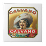 Étiquette vintage de cigare de Calvano Carreau