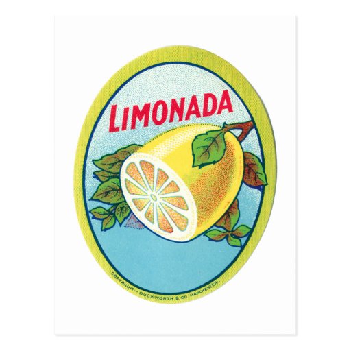 Étiquette vintage de Limonada Cartes Postales