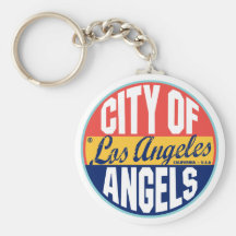 Étiquette vintage de Los Angeles Porte-clé