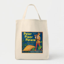 Étiquette vintage de produit alimentaire de patate sac