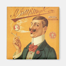 Étiquette vintage de produit ; Cigarettes russes d Aimants