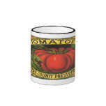 Étiquette vintage de tomate tasses
