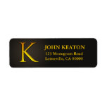 Étiquettes de adresse de retour du monogramme K de Étiquette D’adresse Retour