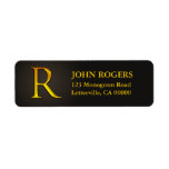 Étiquettes de adresse de retour du monogramme R de Étiquettes D’adresse Retour