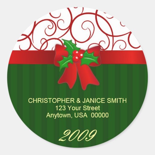 Étiquettes de adresse personnalisés de Noël Autocollants Ronds