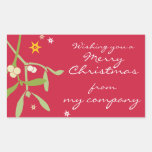 Étiquettes de cadeau d'affaires de Joyeux Noël Stickers Rectangulaires