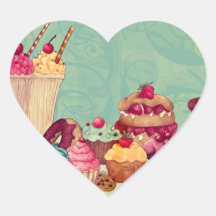 Étiquettes de cadeau de Patisserie de crème glacée Adhésif