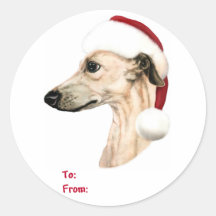 Étiquettes de cadeau de Père Noël de faon de Noël  Adhésif