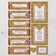 Étiquettes de cadeau d'échange de biscuit de Noël  Tract Customisé