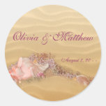 Étiquettes de faveur de mariage de plage de coquil adhésif