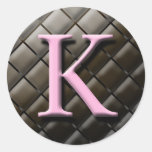 Étiquettes de faveur de mariage du monogramme K de Autocollants