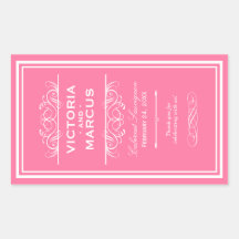 Étiquettes de faveur de monogramme de bouteille de autocollant en rectangle
