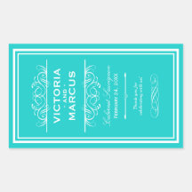 Étiquettes de faveur de monogramme de bouteille de autocollant en rectangle