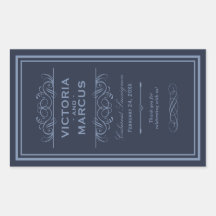 Étiquettes de faveur de monogramme de bouteille de stickers rectangulaires