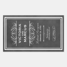 Étiquettes de faveur de monogramme de bouteille de autocollants rectangulaires