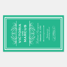 Étiquettes de faveur de monogramme de bouteille de autocollants rectangulaires