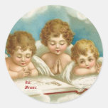 Étiquettes de prière mignonnes d'angelsgift du cru autocollant rond