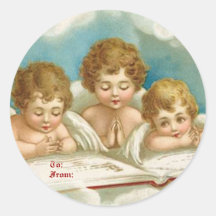 Étiquettes de prière mignonnes d'angelsgift du cru autocollant rond