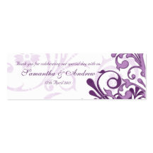 Étiquettes florales abstraites de faveur de pourpr cartes de visite professionnelles
