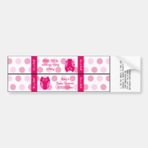 Étiquettes roses de bouteille d'eau de hibou perso autocollants pour voiture