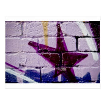 Étoile abstraite de graffiti sur le mur texturisé cartes postales
