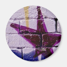 Étoile abstraite de graffiti sur le mur texturisé aimant pour réfrigérateur