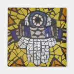 Étoile argentée Tallit de Hamsa de mosaïque et oei Magnets Pour Réfrigérateur