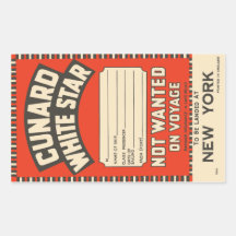 Étoile blanche de Cunard (à New York) Stickers En Rectangle