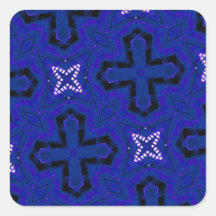 Étoile bleue et motif croisé adhésif