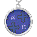 Étoile bleue et motif croisé colliers personnalisés