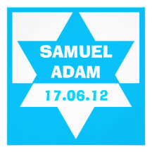 Étoile de David de coupe-circuit de Mitzvah de bar Invitations