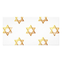 étoile de David d'or "à trois dimensions" Cartes De Vœux Avec Photo